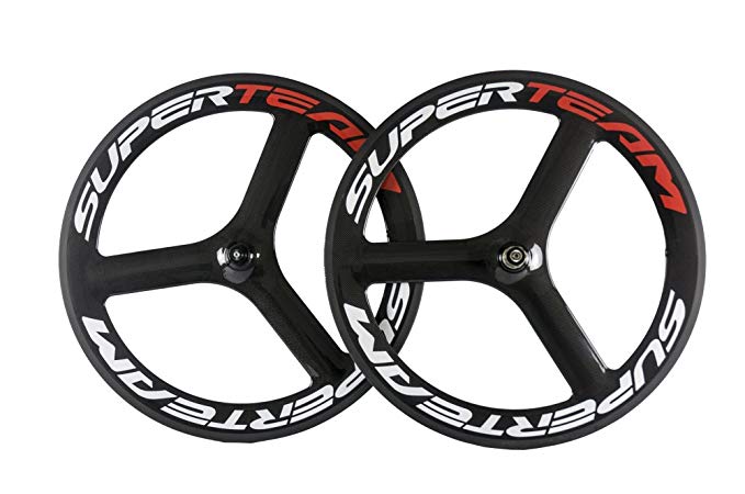 Queen Bike T700c Carbon Fiber Tri Spokes Wheelset Road Bike Carbon 3spokes Wheel 1 Pair