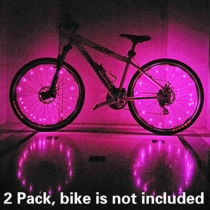 (2 Tiers Pack) Waterproof LED Bike Wheel Light - Safer Bicycle Spokes & Rims Light - Easy to install, No tools Needed