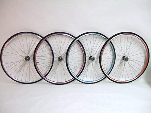 Vuelta 700c Colored Track Fixed Gear Fixie Single Speed Bike Wheel Set with 700 x 23c Kenda Tires and Tubes PACKAGE