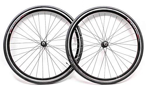 700c Aluminum Road Bike Wheelset Freewheel Compatible Front+Rear + 25c Tires NEW