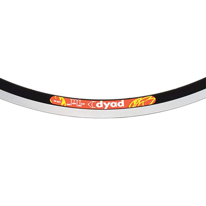 Velocity Dyad Clincher Machined Sidewall Bicycle Rim - Black 700C x 36H - 3600m-62236