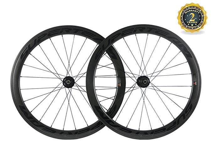 Superteam 50mm Disc Brake Road Bicycle Wheelset 700c 25mm Carbon Clincher Wheel