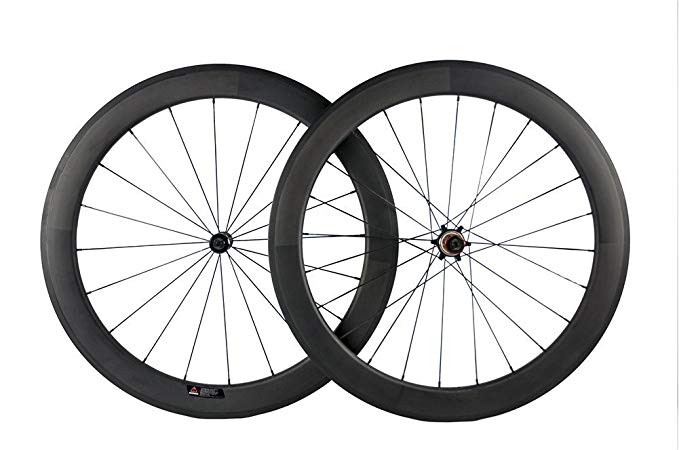 Sunrise Bike Racing Bicycle 700c 60mm Clincher Wheelset with Chosen Straight Pull Hub Black