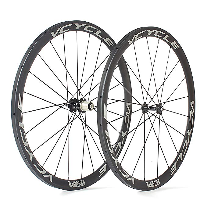 Baixiang VCYCLE 700C Carbon Racing Road Bike Wheelset 38mm Tubular UD Matte Shimano or Sram 8/9/10/11 Speed